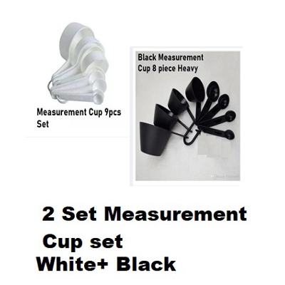 Picture of 2 Set White 9 Piece set + Black Measurement Cup 8 piece Set -Multicolor