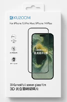 Picture of KUZOOM Premium Tempered Glass Screen Protector for iPhone 13 Pro Max iPhone 14 Plus  Shatterproof & Full Coverage (iphone 13ProMax/14+)