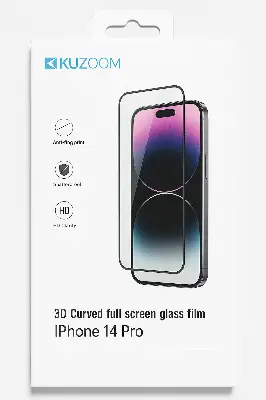 Picture of KUZOOM Premium Tempered Glass Screen Protector for iPhone 14 Pro  Shatterproof & Full Coverage (iPhone 14 pro)