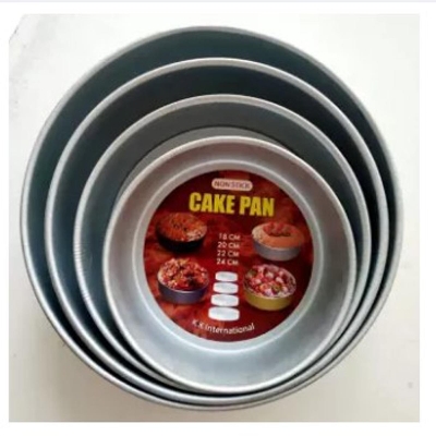 Picture of 4 Pcs Aluminium Cake Mould Round Mold for Bread, Pudding & Baking tools -Silver