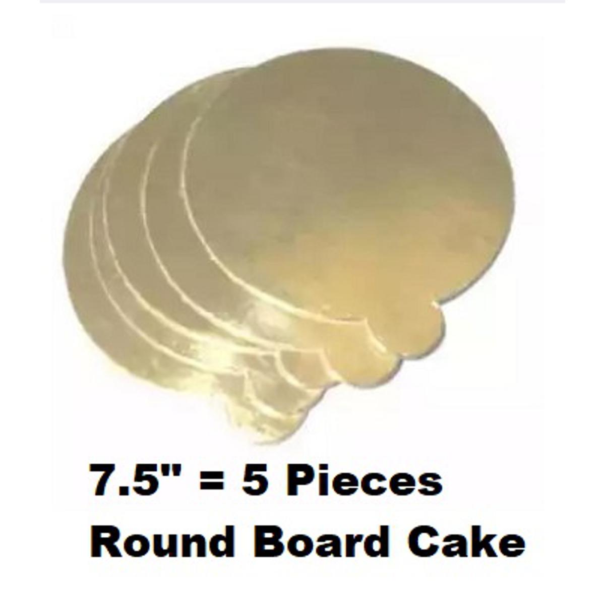 Picture of 7.5 Inches Round Tiered Cake Boards- 5pcs -Gold