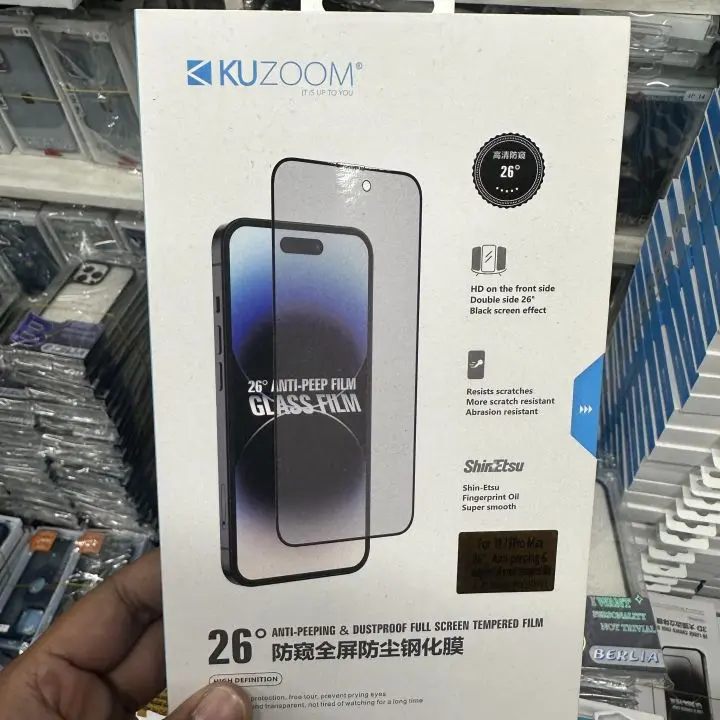 Picture of KUZOOM Premium Tempered Glass Screen Protector for iPhone 16 Pro Shatterproof & Full Coverage (iPhone 16 Pro)