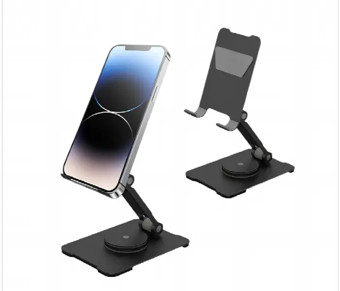 Picture of L3T Adjustable Foldable Mobile Phone Stand – 360° Rotating Desk Holder for Smartphones & Tablets (Grey)