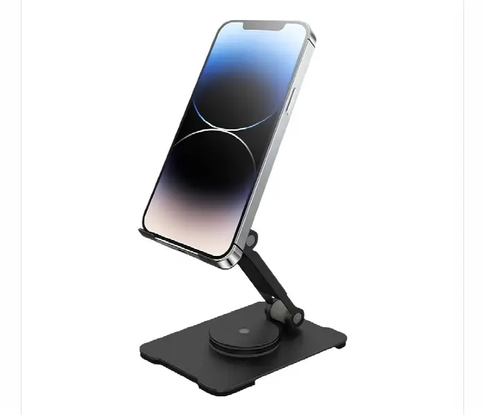 Picture of L3T Adjustable Foldable Mobile Phone Stand – 360° Rotating Desk Holder for Smartphones & Tablets (Grey)