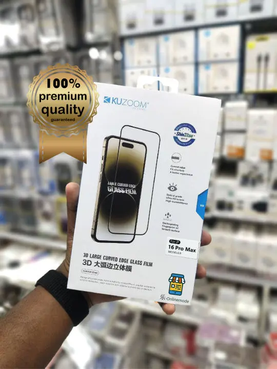 Picture of KUZOOM Premium Tempered Glass Screen Protector for iPhone 16 Pro Max Shatterproof & Full Coverage (iPhone 16 Pro Max)