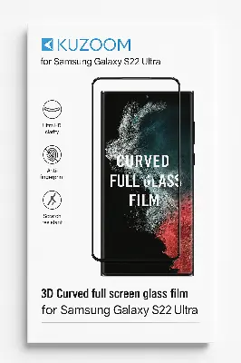 Picture of KUZOOM UV Glass Screen Protector for Samsung Galaxy S23 Ultra – 3D Curved, Full Coverage (Samsung S23 Ultra)