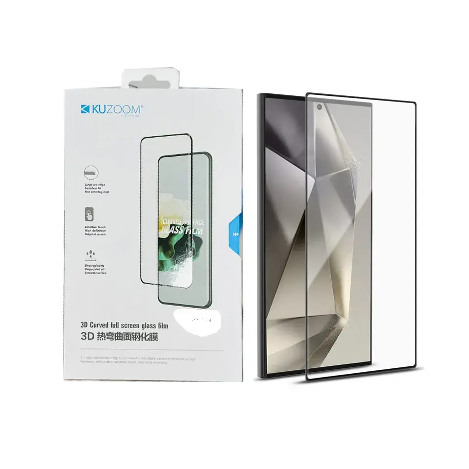 Picture of KUZOOM UV Glass Screen Protector for Samsung Galaxy S25 Ultra – 3D Curved, Full Coverage (Samsung S25 Ultra)