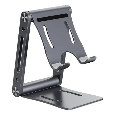 Picture of Z6 Foldable Mobile & Tablet Stand – Adjustable Aluminum Desktop Holder for iPhone, iPad, Samsung & Android Phones (Mobile Stand)