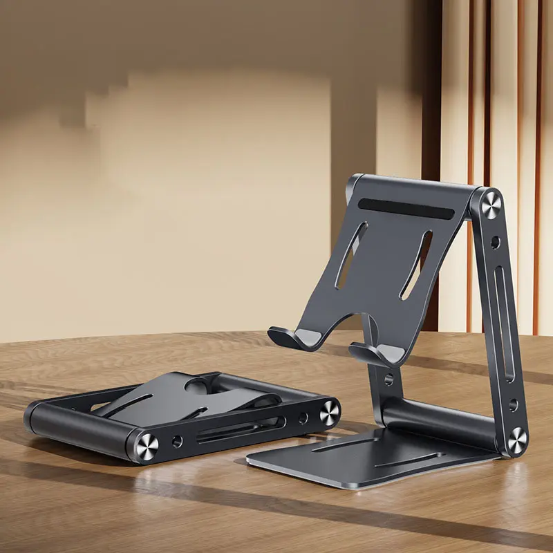 Picture of Z6 Foldable Mobile & Tablet Stand – Adjustable Aluminum Desktop Holder for iPhone, iPad, Samsung & Android Phones (Mobile Stand)