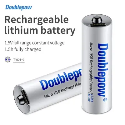 Picture of Doublepow USB-C Rechargeable Lithium-ion AA Battery 1.5V 2400mWh – Fast Charging Type-C Battery (Battery  1PCS)