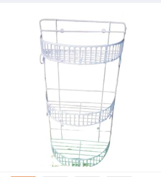 Picture of Buy 1 Get 1 Free 3 Step D Shape Wall Hanging Rack For Kitchen , Home , Office , Toilet -White