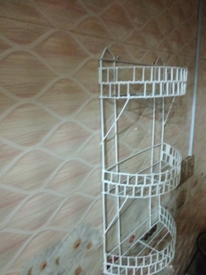 Picture of Buy 1 Get 1 Free 3 Step D Shape Wall Hanging Rack For Kitchen , Home , Office , Toilet -White