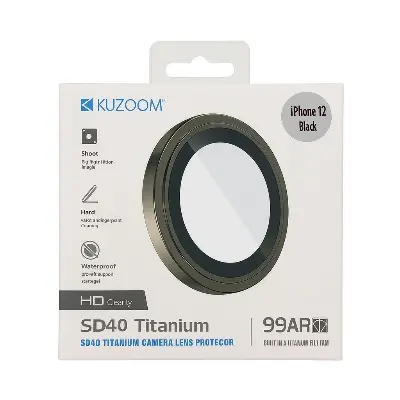 Picture of KUZ00M 99AR HD Titanium Camera Lens Protector for iPhone 12 – Anti-Scratch, Waterproof, Ultra HD Clarity (iPhone 12)