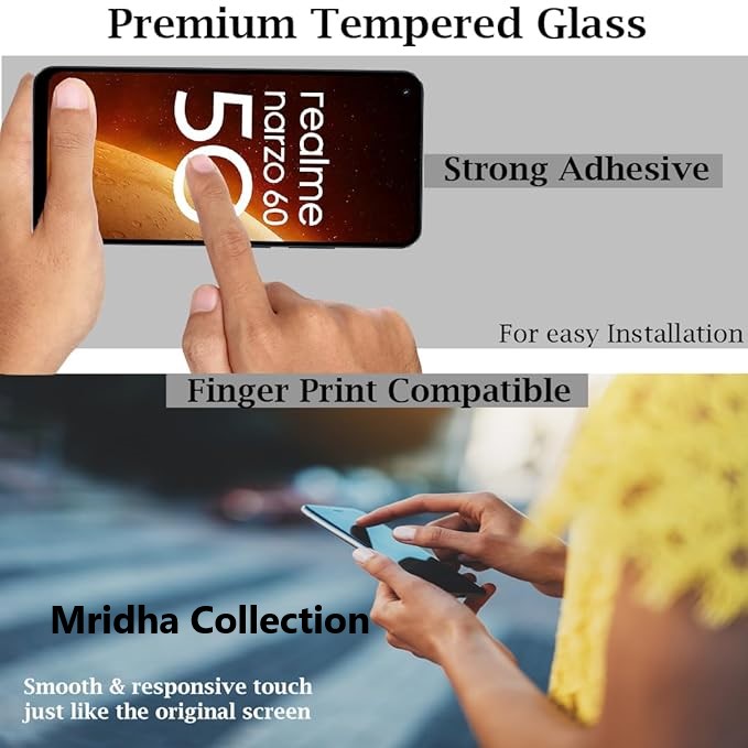 Picture of Realme Narzo 60 5G (5D 9D 11D 13D 21D) Screen Protector Tempered Glass Film 9H Hardness Full Coverage No Bubbles and Fingerprint Scratch-Resistant