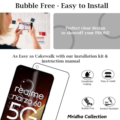 Picture of Realme Narzo 60 5G (5D 9D 11D 13D 21D) Screen Protector Tempered Glass Film 9H Hardness Full Coverage No Bubbles and Fingerprint Scratch-Resistant