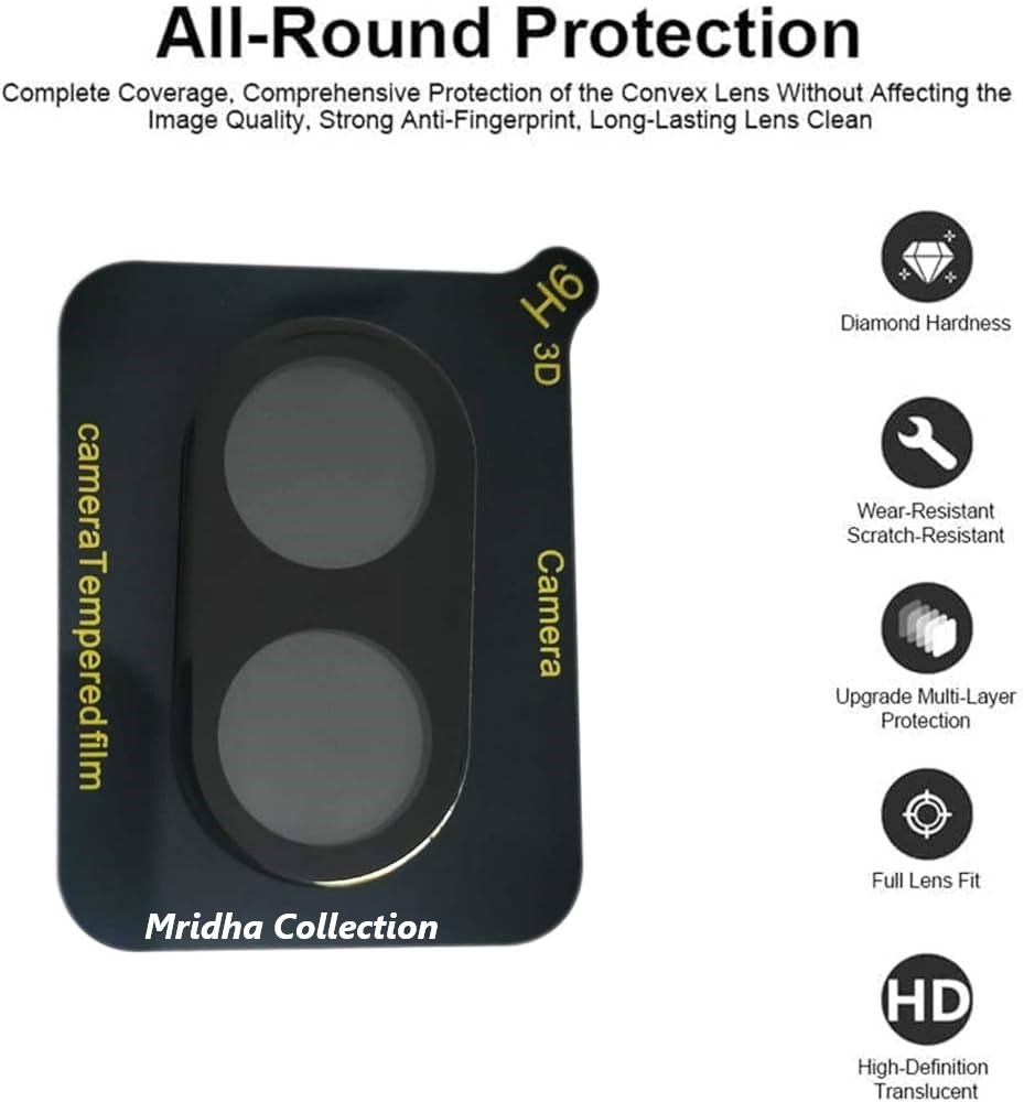 Picture of Realme Narzo N55 Back 9H Full Camera Lens Protector Rear 9H 3D Camera Lens Protector,Upgraded HD,Clear Scratch Resistant [With Photo Friendly Flash Cut]