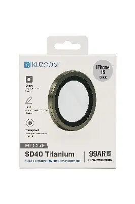 Picture of KUZ00M 99AR HD Titanium Camera Lens Protector for iPhone 15 – Anti-Scratch, Waterproof, Ultra HD Clarity (iphone 15)