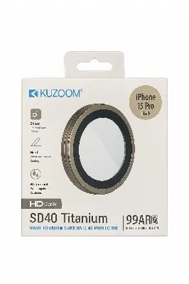 Picture of KUZ00M 99AR HD Titanium Camera Lens Protector for iPhone 15 Pro – Anti-Scratch, Waterproof, Ultra HD Clarity (iphone 15 pro)