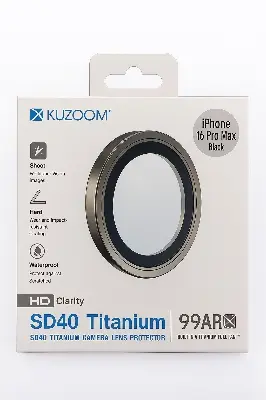 Picture of KUZ00M 99AR HD Titanium Camera Lens Protector for iPhone 16 Pro Max – Anti-Scratch, Waterproof, Ultra HD Clarity (iphone 16 pro max)