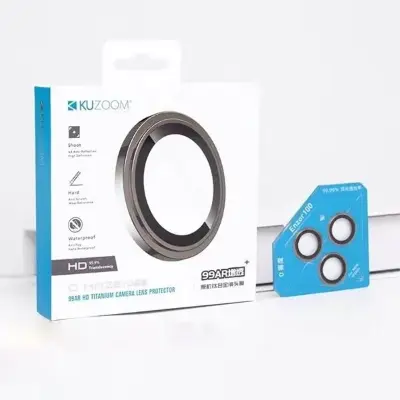 Picture of KUZ00M 99AR HD Titanium Camera Lens Protector for iPhone 16 Plus – Anti-Scratch, Waterproof, Ultra HD Clarity (iPhone 16 Plus)