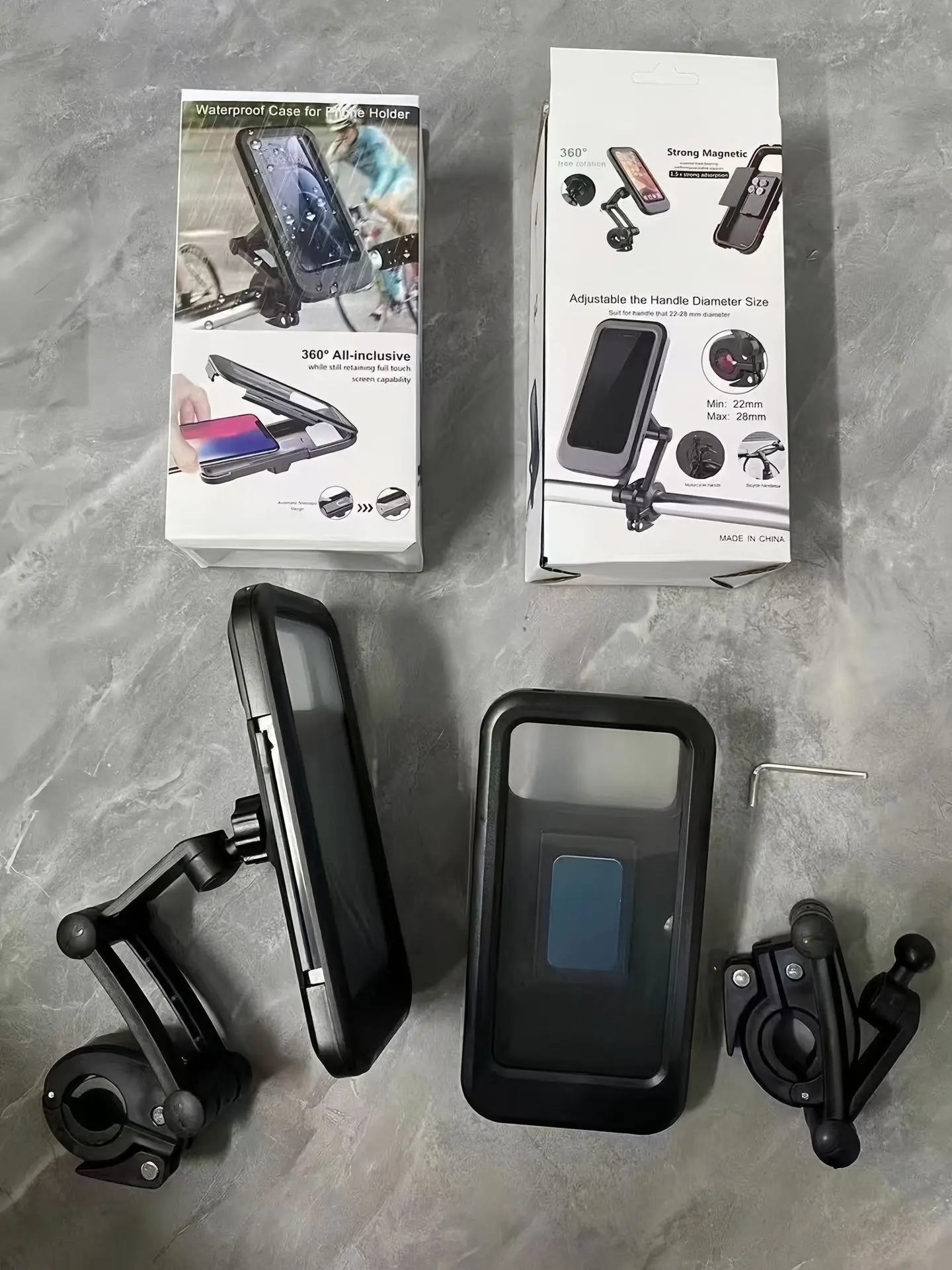 Picture of Waterproof Motorcycle Mobile Holder – Rainproof Phone Mount Case (Black)