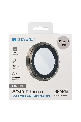 Picture of KUZ00M 99AR HD Titanium Camera Lens Protector for iPhone 16 – Anti-Scratch, Waterproof, Ultra HD Clarity (iPhone 16)