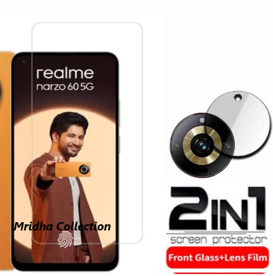 Picture of 2in1 Protector Combo Pack for Realme Narzo 60 5G (Clear Screen Protector Glass + Camera Lens Protector)