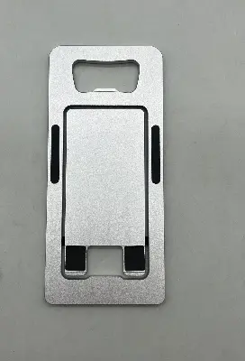 Picture of Foldable Aluminum Phone Stand Adjustable Desktop Mobile Holder – Portable Phone Stand for Office, Desk & Travel Universal Compatible (Gray)