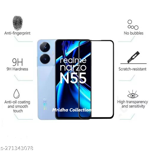 Picture of 2in1 Protector Combo Pack for Realme Narzo N55 (5d Full Screen Protector Glass+9h Camera Lens Protector)