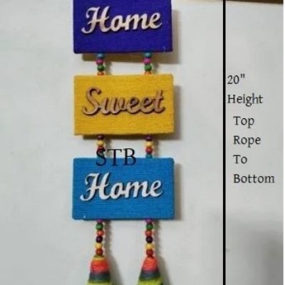 Picture of Handicraft Home Decor wall hanging ("Home Sweet Home") Jute Material -Multicolor