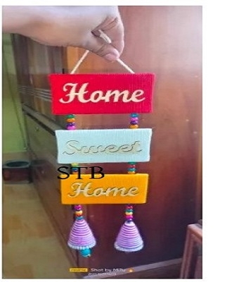 Picture of Handicraft Home Decor wall hanging ("Home Sweet Home") Jute Material -Multicolor