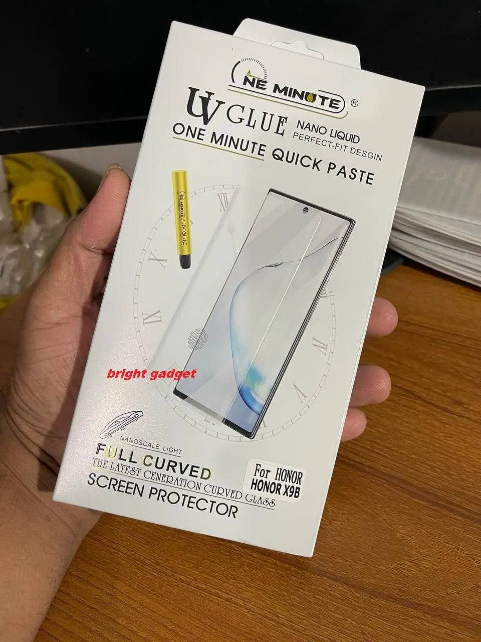 Picture of Honor X9B UV Tempered Glass Full Coverage Curved Gorilla Screen Protector with UV Light Liquid Glue A+ Grade Borderless Clear (Honor X9B)