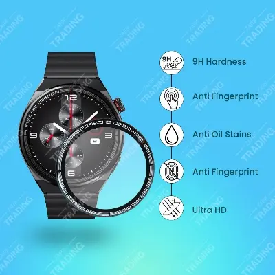 Picture of Huawei Watch GT 3 Porsche Design PMMA Screen Protector Full Coverage HD Clear Anti Scratch Flexible Soft Film Watch Guard (1 Pcs)