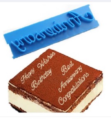 Picture of 6 pieces Cake Baking Molds Alphabet Letter Words Cookie Press Stamp Embosser Cutter Fondant Mould Happy, Birthday, Best, Wishes, Congratulations, Anniversary Material plastic -Multicolor