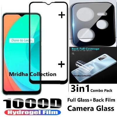 Picture of 3in1 Protector Combo Pack for Realme C35 (Premium Full Screen Protector Glass + Back Hydrogel Protector Poly + 3D Camera Lens Protector)