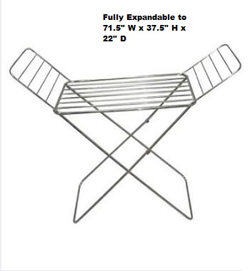 Picture of Home Intelligence Folding Cloth 3 Tyre Dry Rack Dryer - Cloth Rack - Upscaled Quality S.K.B DCH -202  Full SS Stainless Steel -Silver
