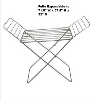 Picture of Home Intelligence Folding Cloth 3 Tyre Dry Rack Dryer - Cloth Rack - Upscaled Quality S.K.B DCH -202  Full SS Stainless Steel -Silver