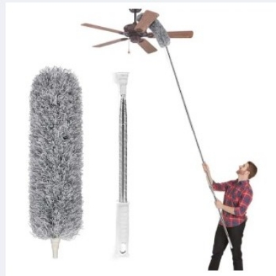 Picture of Fan Cleaning Duster with 100 inches Expandable Pole Free Style Handle Duster for High Ceiling Fans , Window , AC , Furniture -Ash