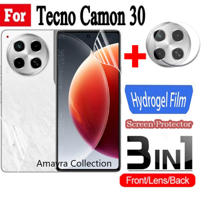 Picture of 3in1 Protector Combo Pack for Tecno Camon 30 (Front Hydrogel Screen Protector Poly + Back Hydrogel Poly Protector + Camera Lens Protector)