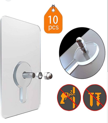 Picture of Hook Non Marking Screw 10Pcs Punch Free Wall Stickers Home Seamless Nail With Nut And Nut Cap