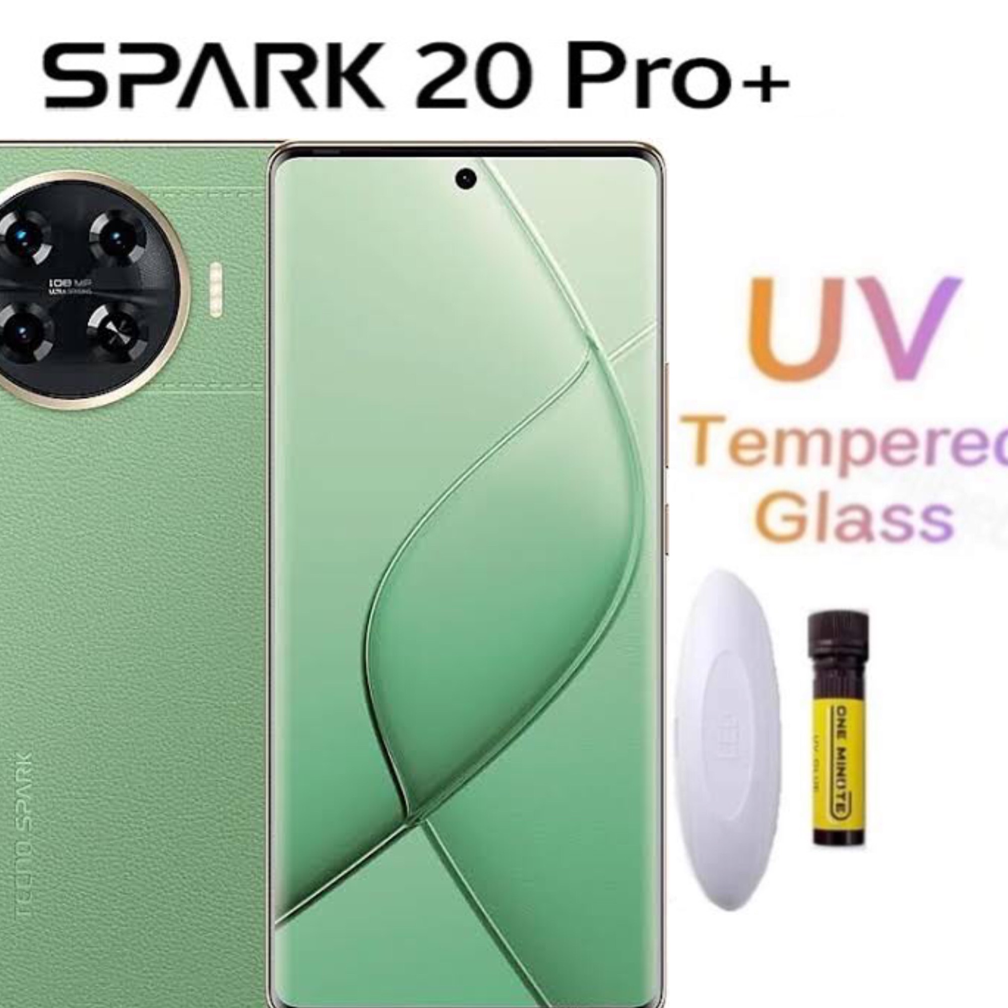 Picture of 3in1 Protector Combo Pack for Tecno Spark 20 Pro+ / Tecno Spark 20 Pro Plus (A+ GRADE) UV Glass Screen Protector + Back Protector Film + Camera Glass Protector)