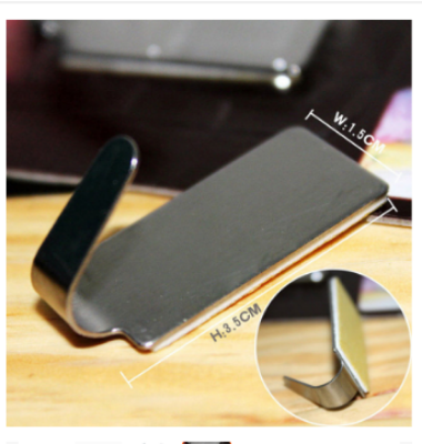 Picture of Stainless steel hooks, creative kitchen sticky hooks, 6 nail-free hooks behind metal bathroom doors -Silver