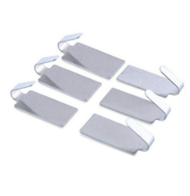 Picture of Stainless steel hooks, creative kitchen sticky hooks, 6 nail-free hooks behind metal bathroom doors -Silver