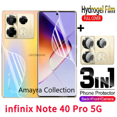 Picture of 3in1 Protector Combo Pack for Infinix Note 40 Pro 5G (Front Hydrogel Screen Protector Poly + Back Hydrogel Poly Protector + Camera Lens Protector)
