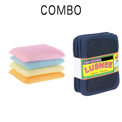 Picture of Combo Kitchen lusni  (4 pcs) and dish washer (4 pcs) balish soba Multi colour  combo set