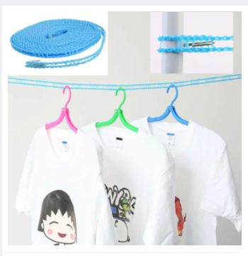 Picture of Portable Windproof Clothesline Non-slip Washing Clothes Line Rope Cloth hanging nylon line rope. - 3M 9.84 feet -Multicolor