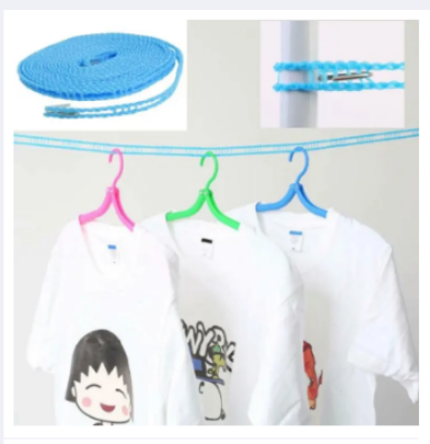 Picture of Portable Windproof Clothesline Non-slip Washing Clothes Line Rope Cloth hanging nylon line rope. - 3M 9.84 feet -Multicolor