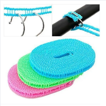 Picture of Portable Windproof Clothesline Non-slip Washing Clothes Line Rope Cloth hanging nylon line rope. - 3M 9.84 feet -Multicolor