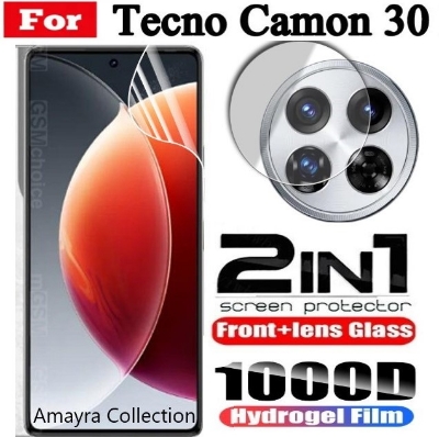 Picture of 2in1 Protector Combo Pack for Tecno Camon 30 (Front Hydrogel Screen Protector Poly + Camera Lens Protector)