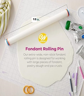 Picture of Wilton Large Fondant Roller with Guide Rings, 13-Inch - Fondant Tools -Multicolor